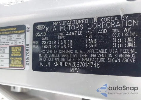 2011 Kia Sportage from USA, damaged, VIN KNDPB3A28B7014748